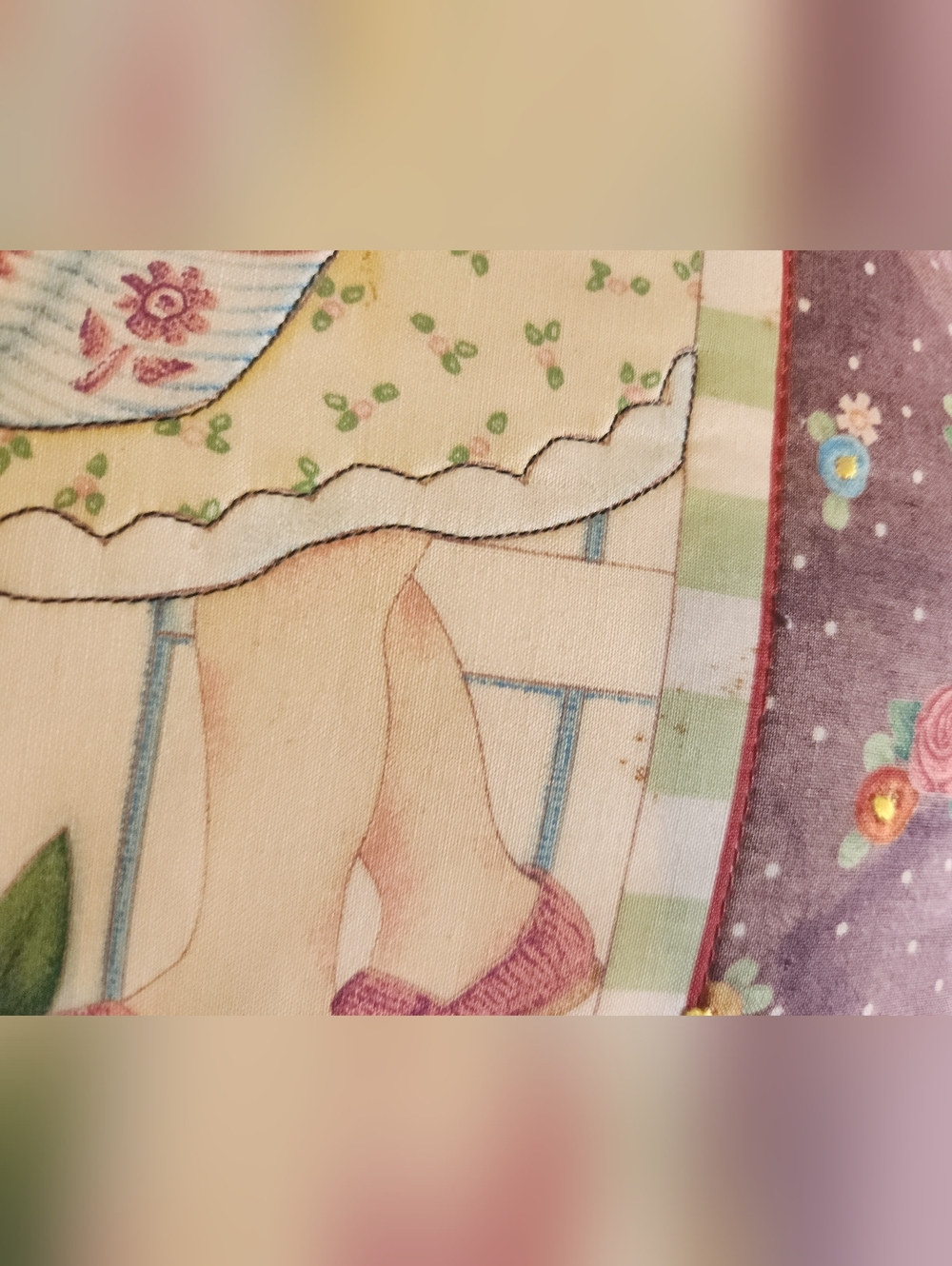 Vintage 90s Handmade Throw Pillow Cottagecore Garden Whimsical Butterfly 15x15 - Picture 4 of 7